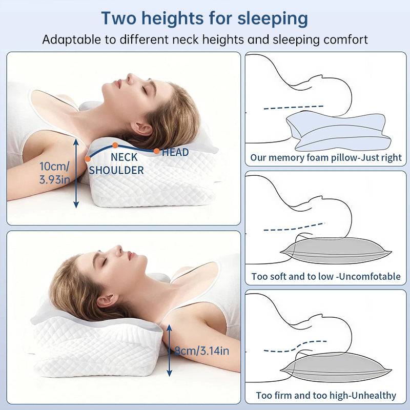 eprolo cooling viscoelastic memory foam pillow with heat-resistant, slow rebound design, providing comfortable support for restful sleep