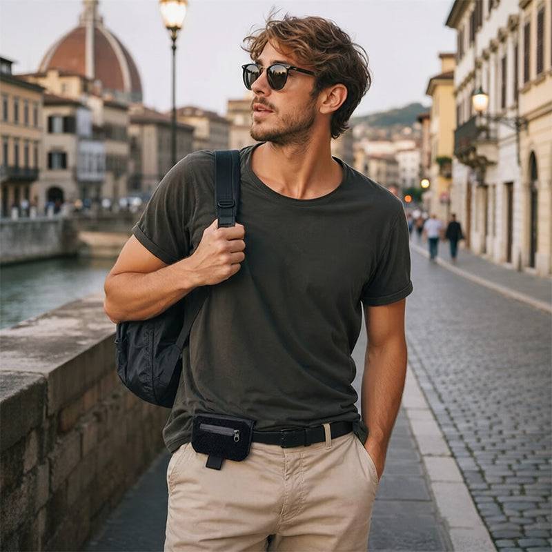 eprolo tactical EDC belt loop wallet with discreet design, holds passport and valuables, lightweight everyday carry organizer