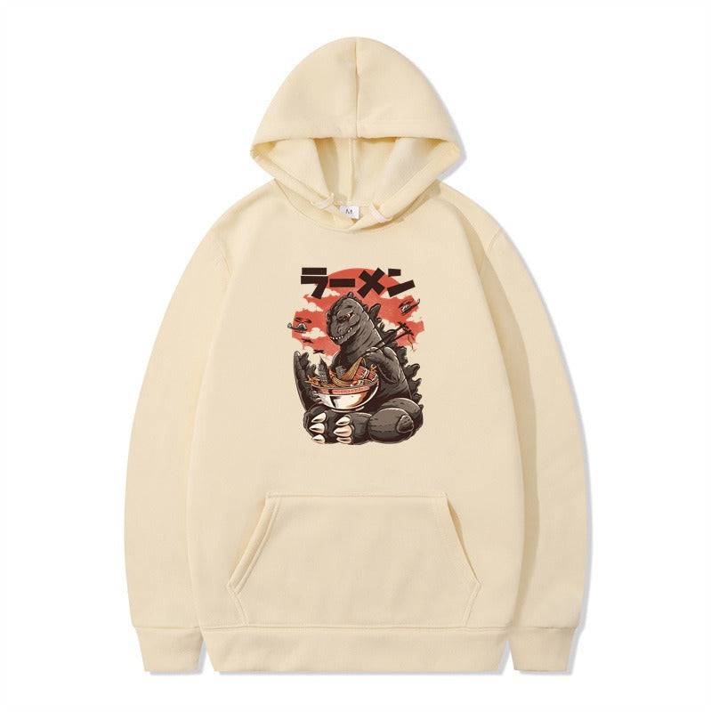Cartoon printed fashionable men's and women's autumn winter hoodie with hat by eprolo, featuring vibrant character design and cozy fabric.
