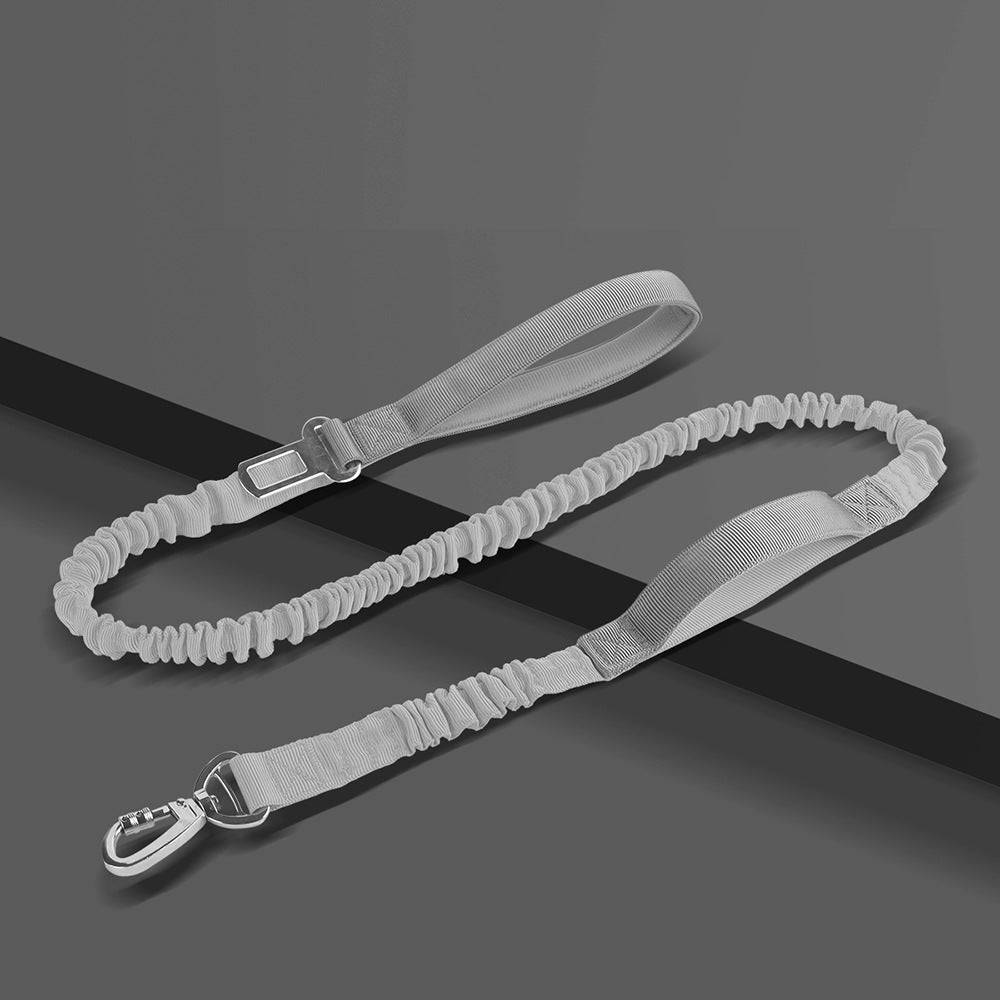 Reflective dog traction rope by eprolo, adjustable length and durable nylon material, shown with secure clip and reflective stitching.
