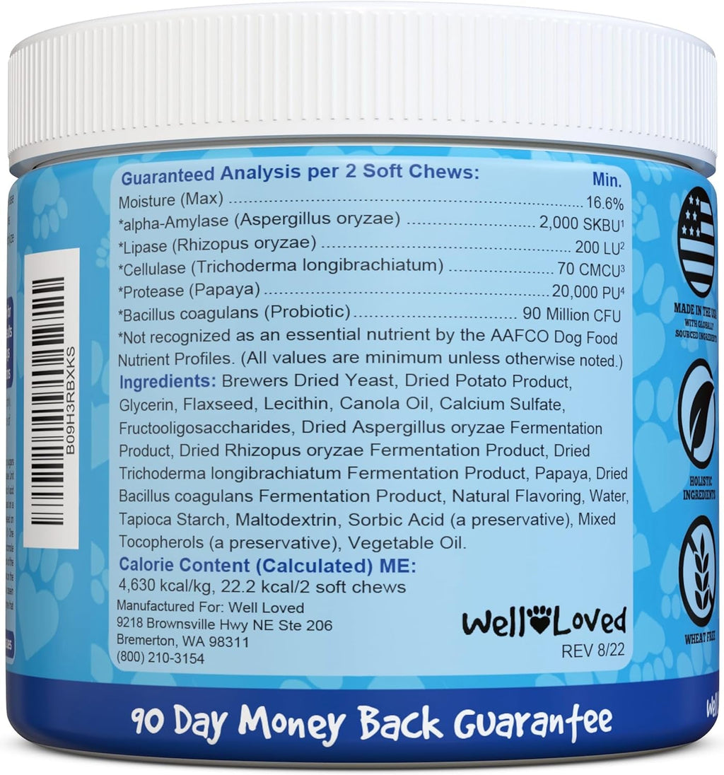 Well Loved Probiotics for Dogs with Prebiotics & Digestive Enzymes