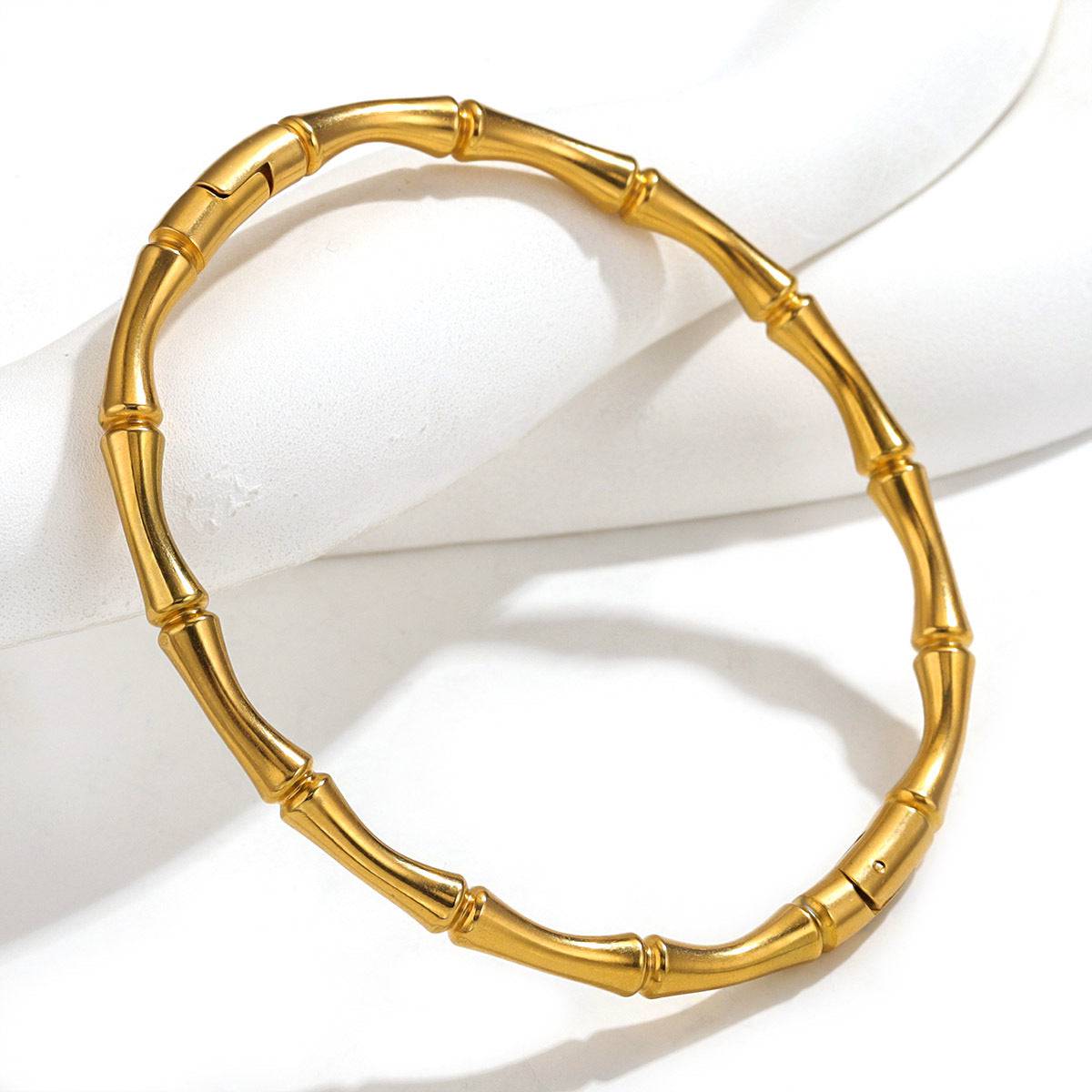 Eprolo fashion bamboo titanium steel bracelet for women, summer niche cold style stainless steel retro bamboo jewelry.