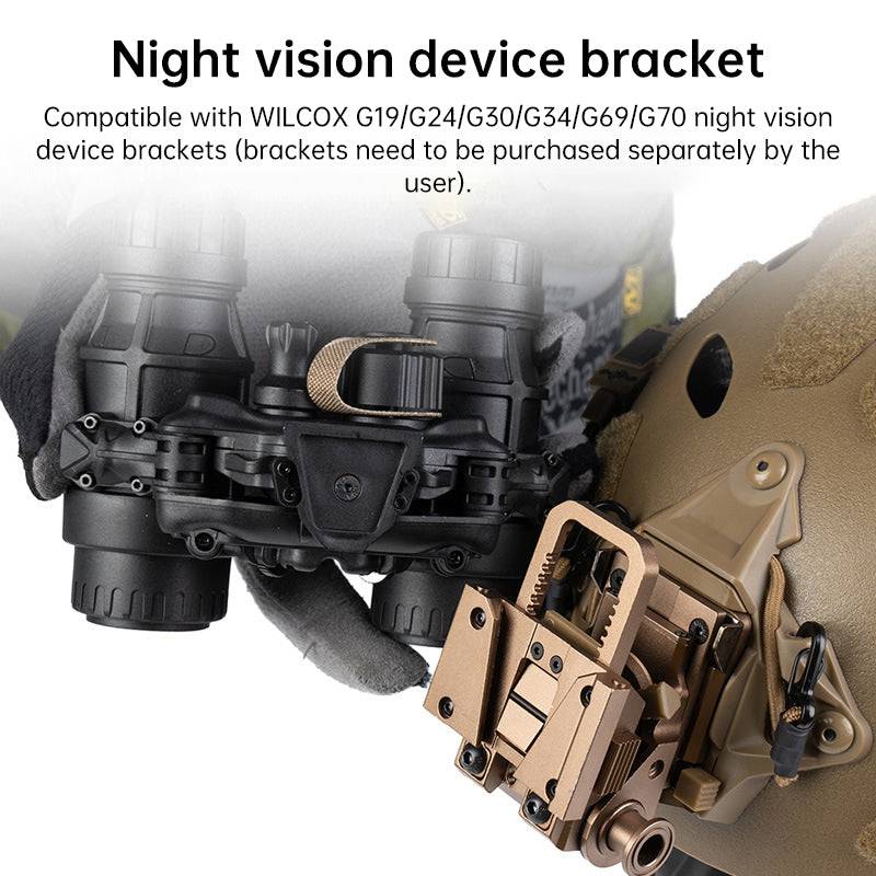 Eprolo Dummy NVG Goggles DTNVS tactical helmet accessory for airsoft, paintball, and cosplay, shown on a simulated helmet.
