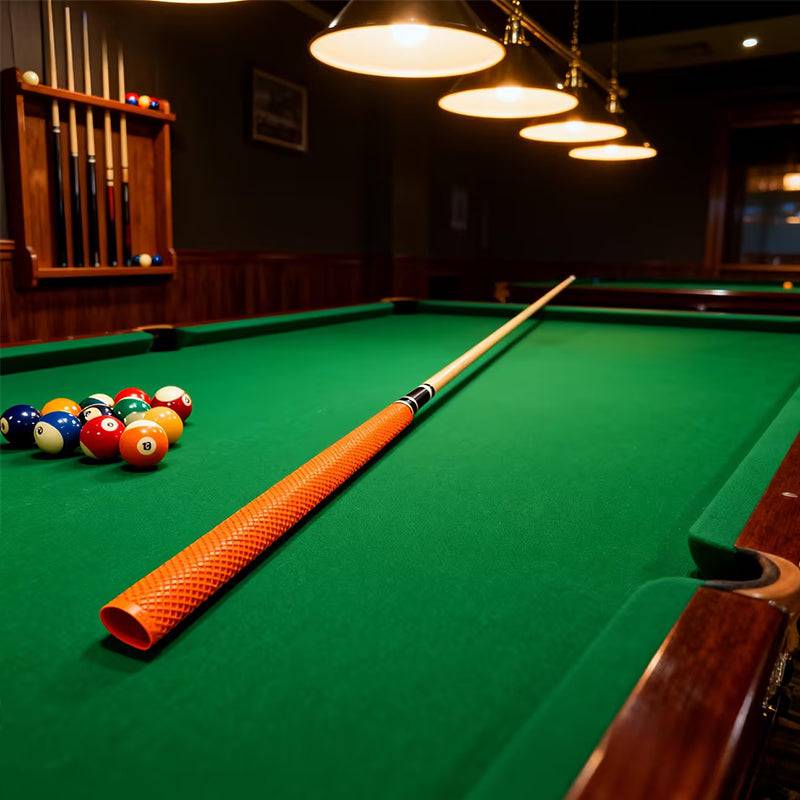 Colorful rubber anti-slip pool cue grip sleeve by eprolo, designed to protect and extend billiard stick handles.