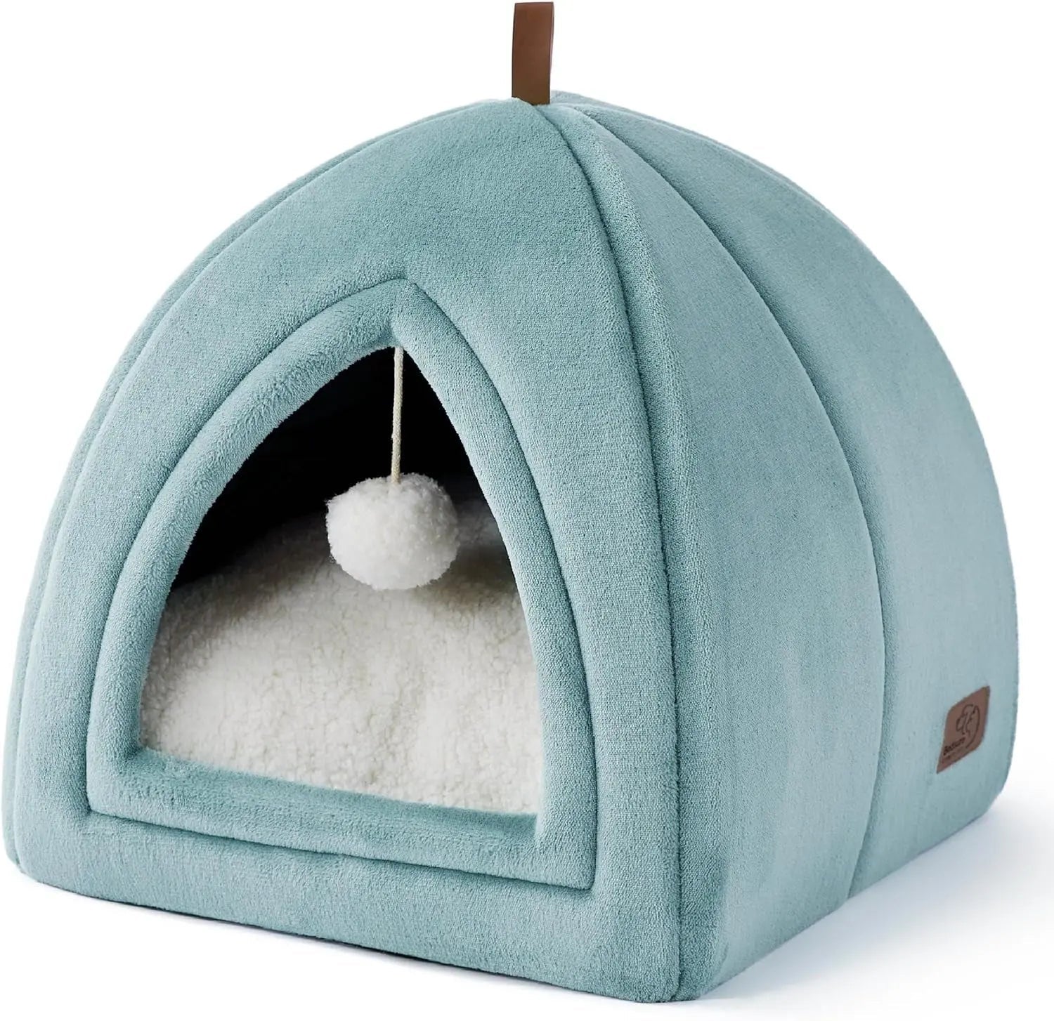 2-in-1 Cat Cave Bed – Foldable Indoor Tent with Washable Cushion