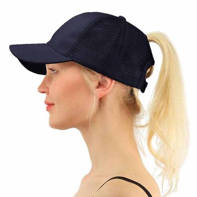 Women’s summer mesh ponytail baseball cap by eprolo featuring snapback closure, sporty style, and breathable fabric for men and women.