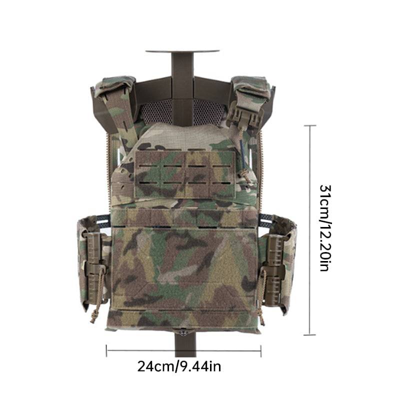 Eprolo tactical plate carrier vest with quick release MOLLE system and elastic cummerbund for military or outdoor use