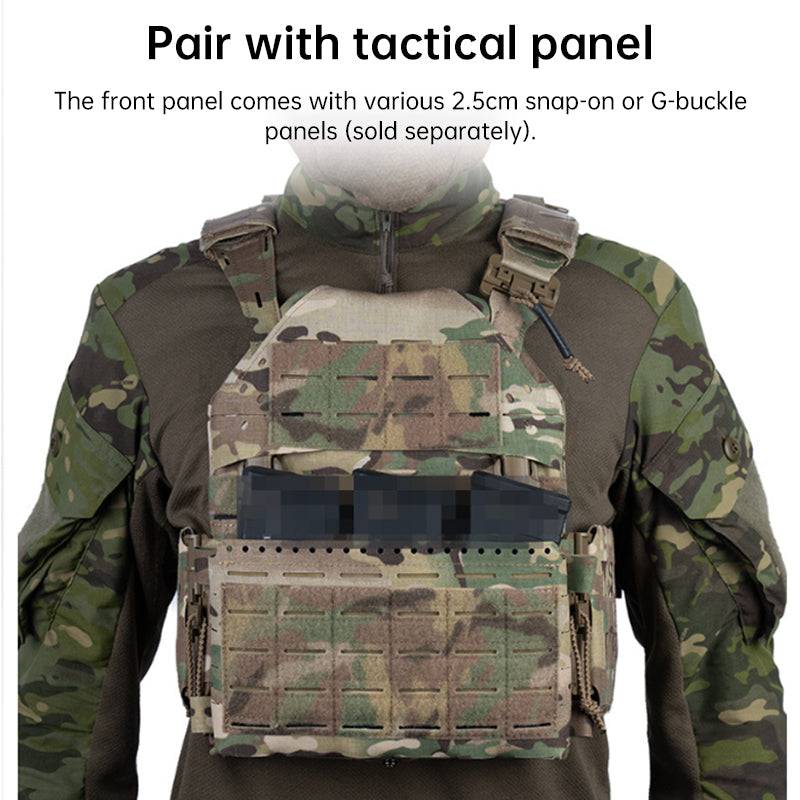 Eprolo tactical plate carrier vest with quick release MOLLE system and elastic cummerbund, designed for military and outdoor use.