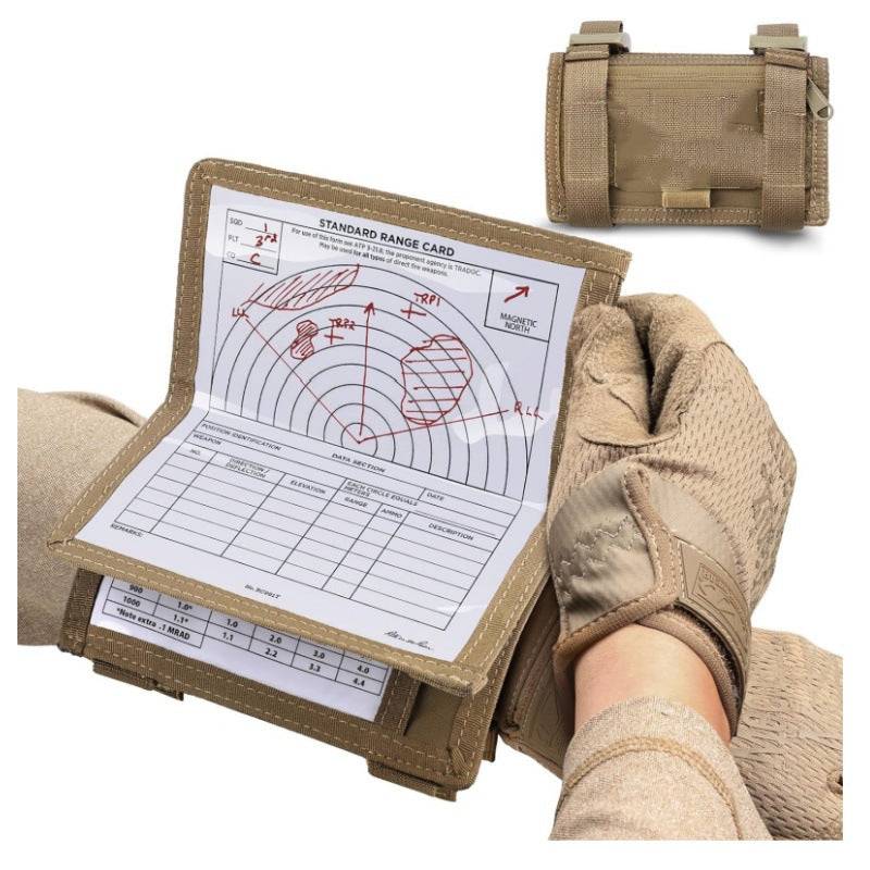eprolo tactical arm map holder worn on a soldier's arm, designed for holding maps, cards, and notes during field or range use