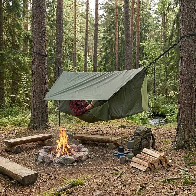 Eprolo zippered bug net hammock for adults, 200x80cm, hanging chair for camping and travel insect protection.
