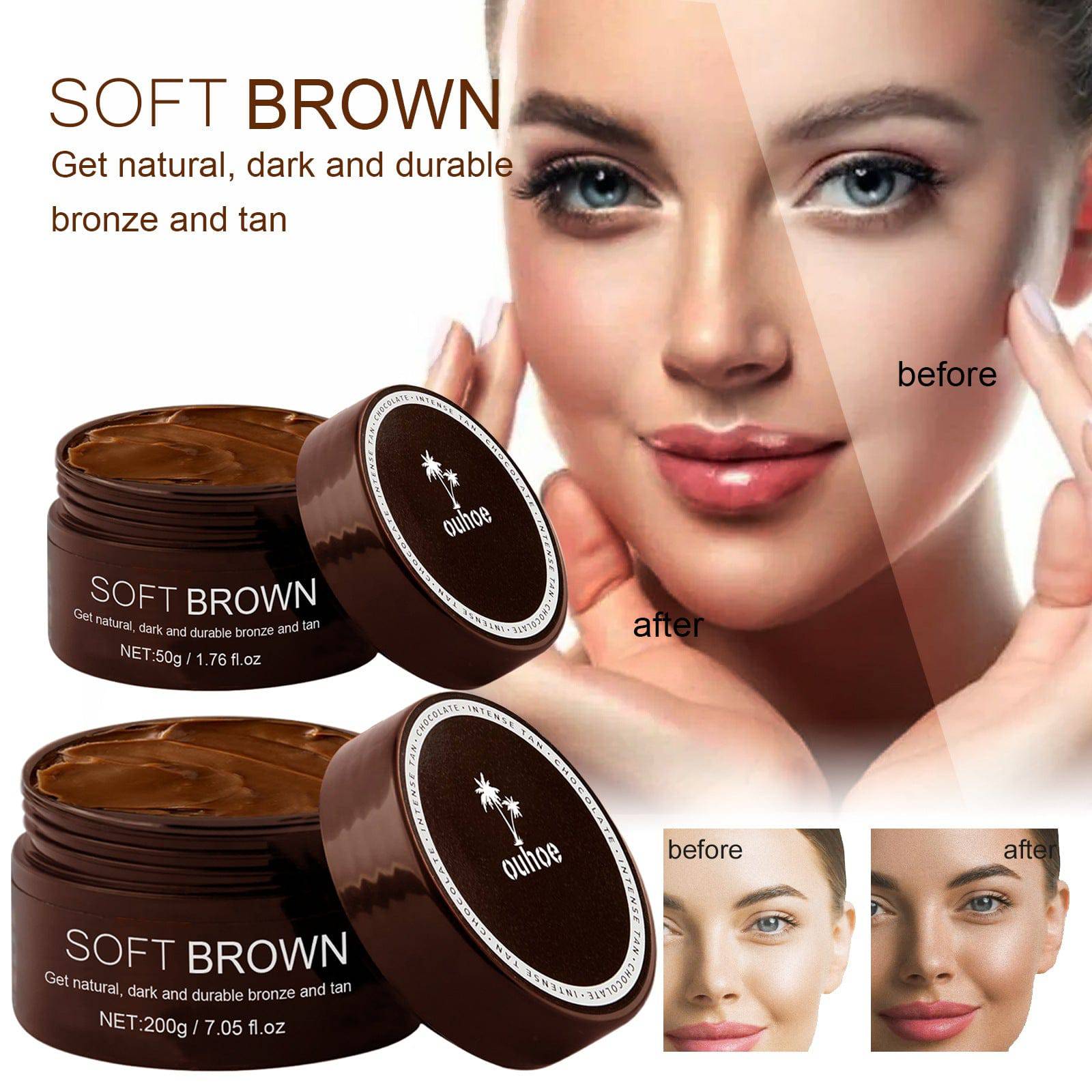 Eprolo OUHOE Soft Brown summer seaside tanning cream for dark tan, moisturizing and designed for glowing tanning skin.