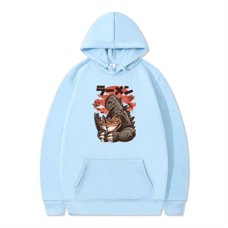 Colorful cartoon printed men's and women's autumn and winter hoodie with attached hat, by eprolo, casual and fashionable.