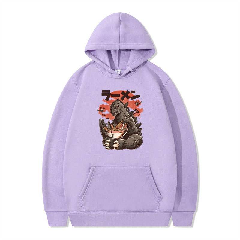 Cartoon printed men's and women's autumn and winter hoodie with attached hat from eprolo, showcasing colorful, cozy, and fashionable design.