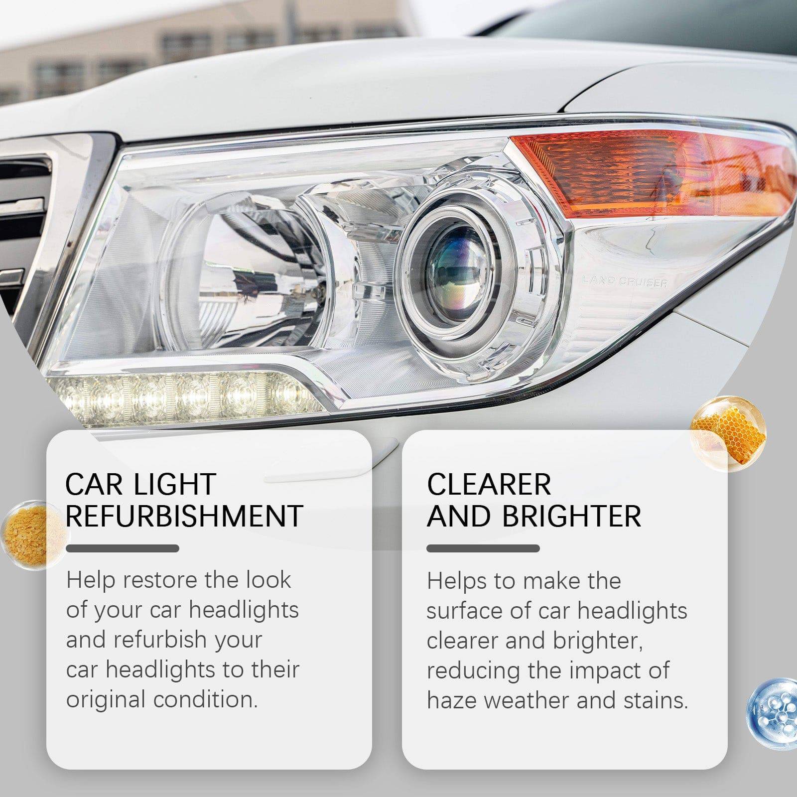 Homonth eprolo car headlight repair kit with bright retreading agent and scratch removal crystal plating for yellowed or cloudy headlights