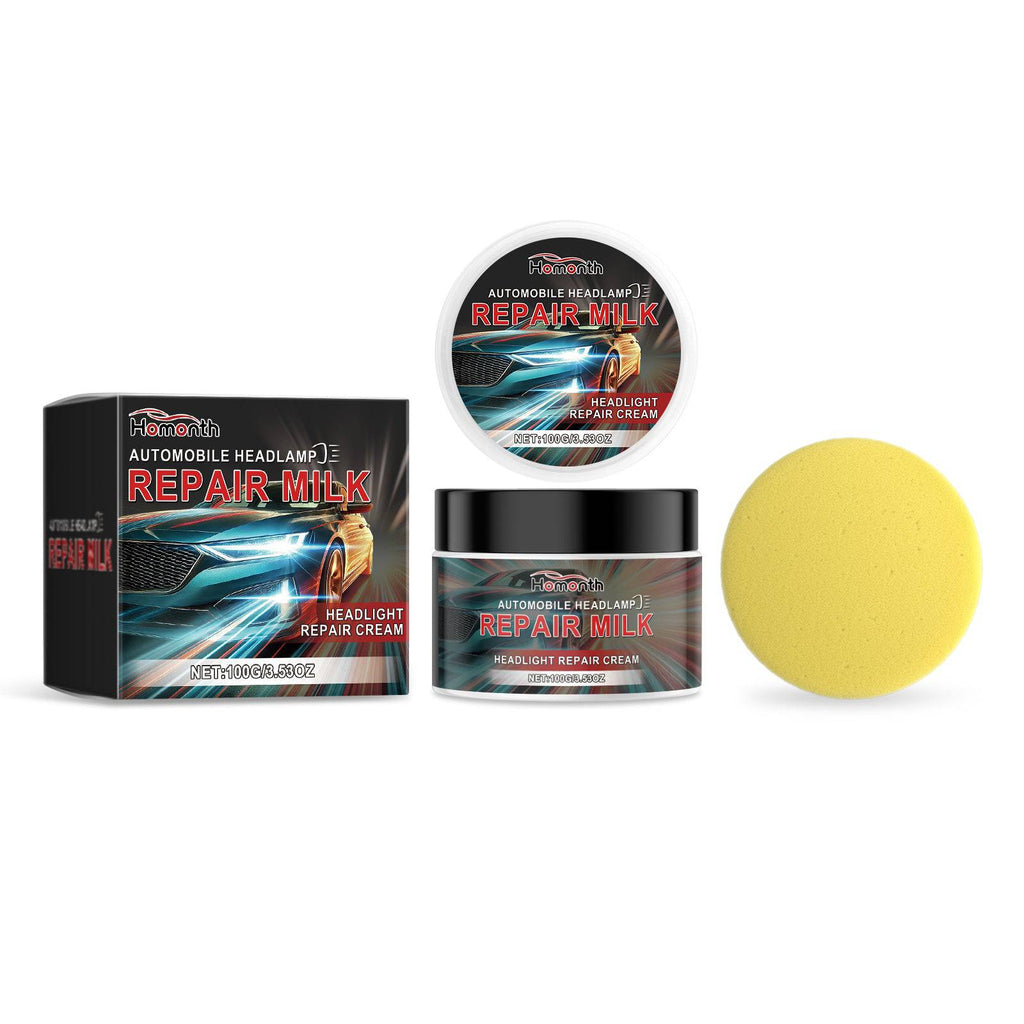 Homonth car headlight repair kit with bright retreading agent and crystal plating solution for light scratches and yellowing.