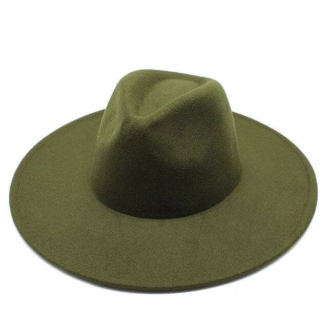 Black and white wool wide brim fedora hat by eprolo, crushable winter derby style for men and women, suitable for weddings and jazz events.