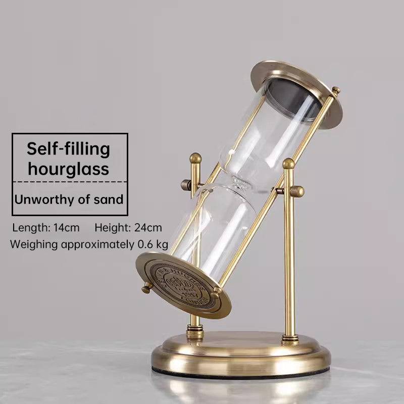 Vintage metal hourglass sand clock from eprolo, featuring a retro design, ideal as creative desk decor for office, study, or bedroom.