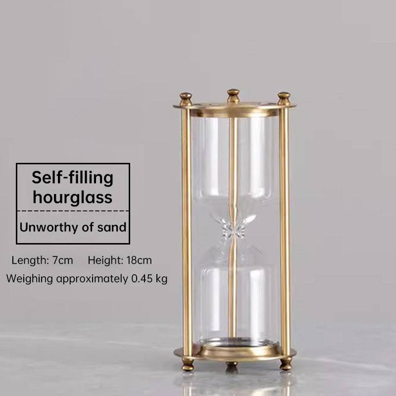 Vintage metal hourglass sand clock from eprolo with retro design, ideal for desk decor in office, study, or bedroom.