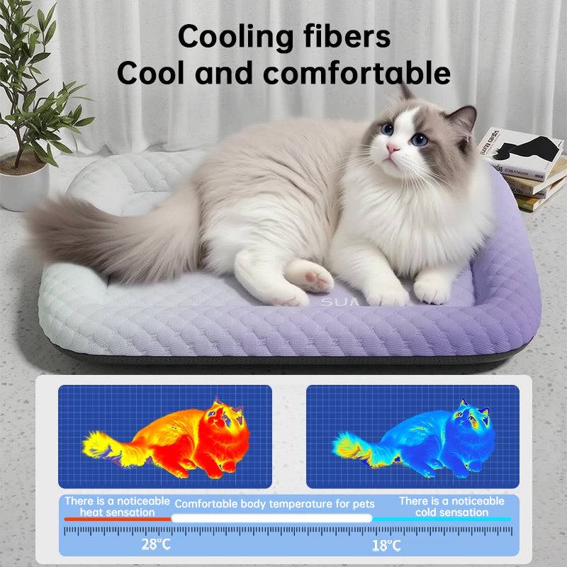 Eprolo cooling pet pad with breathable cold-silk ice mat, gradient colors, gentle on skin, ideal for summer comfort for pets