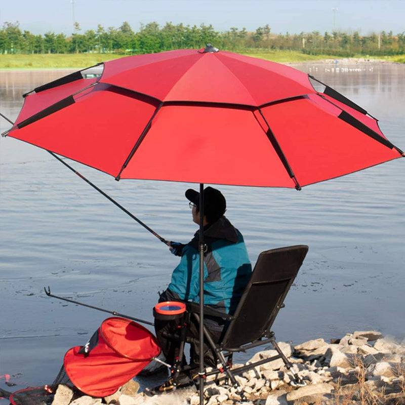 eprolo 6.6FT double canopy beach umbrella with UV protection and waterproof sun shade for garden, camping, and fishing outdoor activities