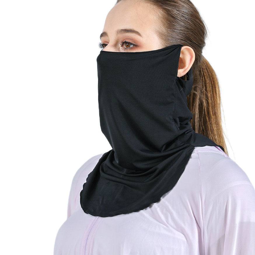 Eprolo summer outdoor riding UV protection mask and ice silk scarf for women, neck shading, cold ear headband, breathable and lightweight