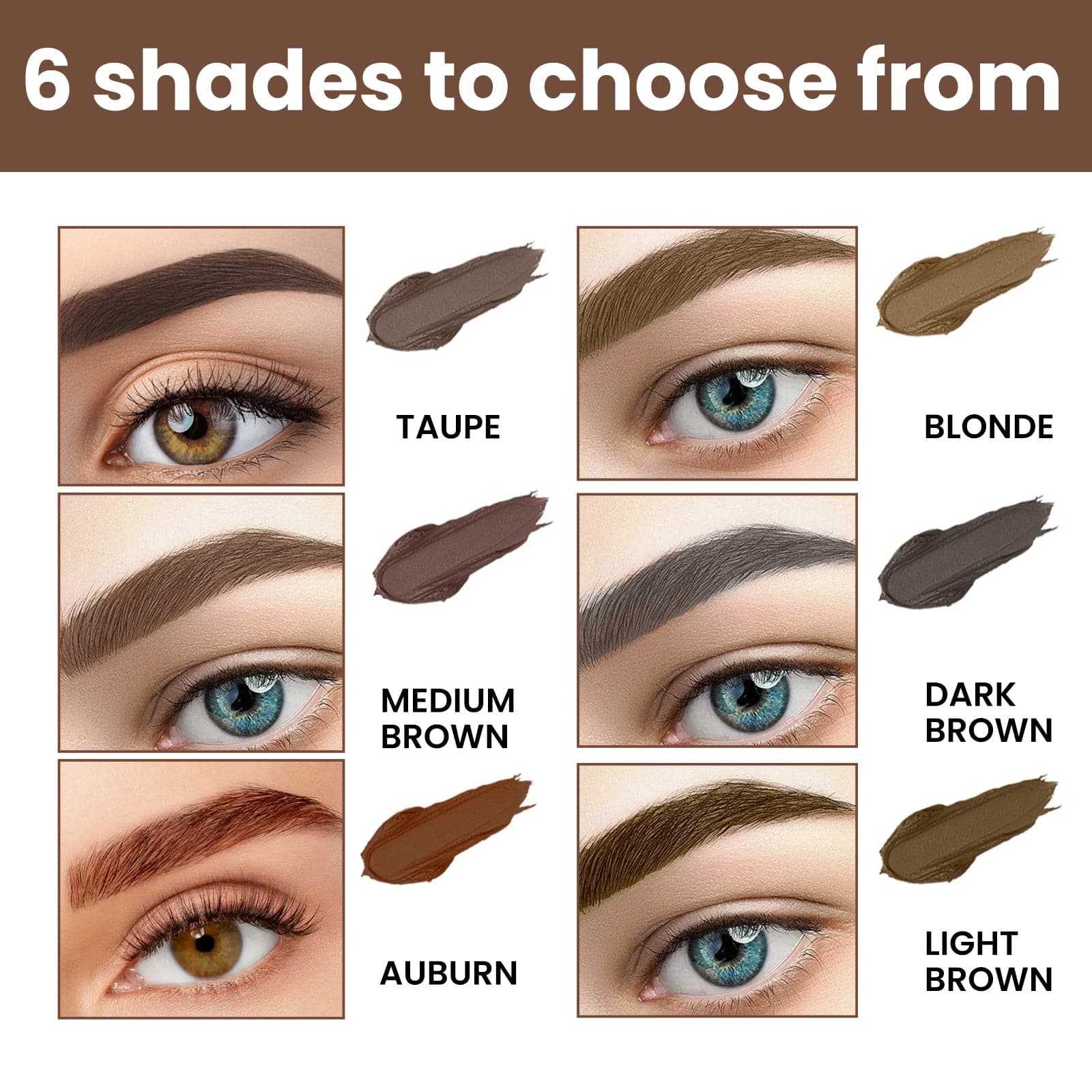 EELHOE Perfect Brow Stencil Kit by eprolo with waterproof eyebrow cream, smooth, easy to apply, no smudge, natural 3D brow look