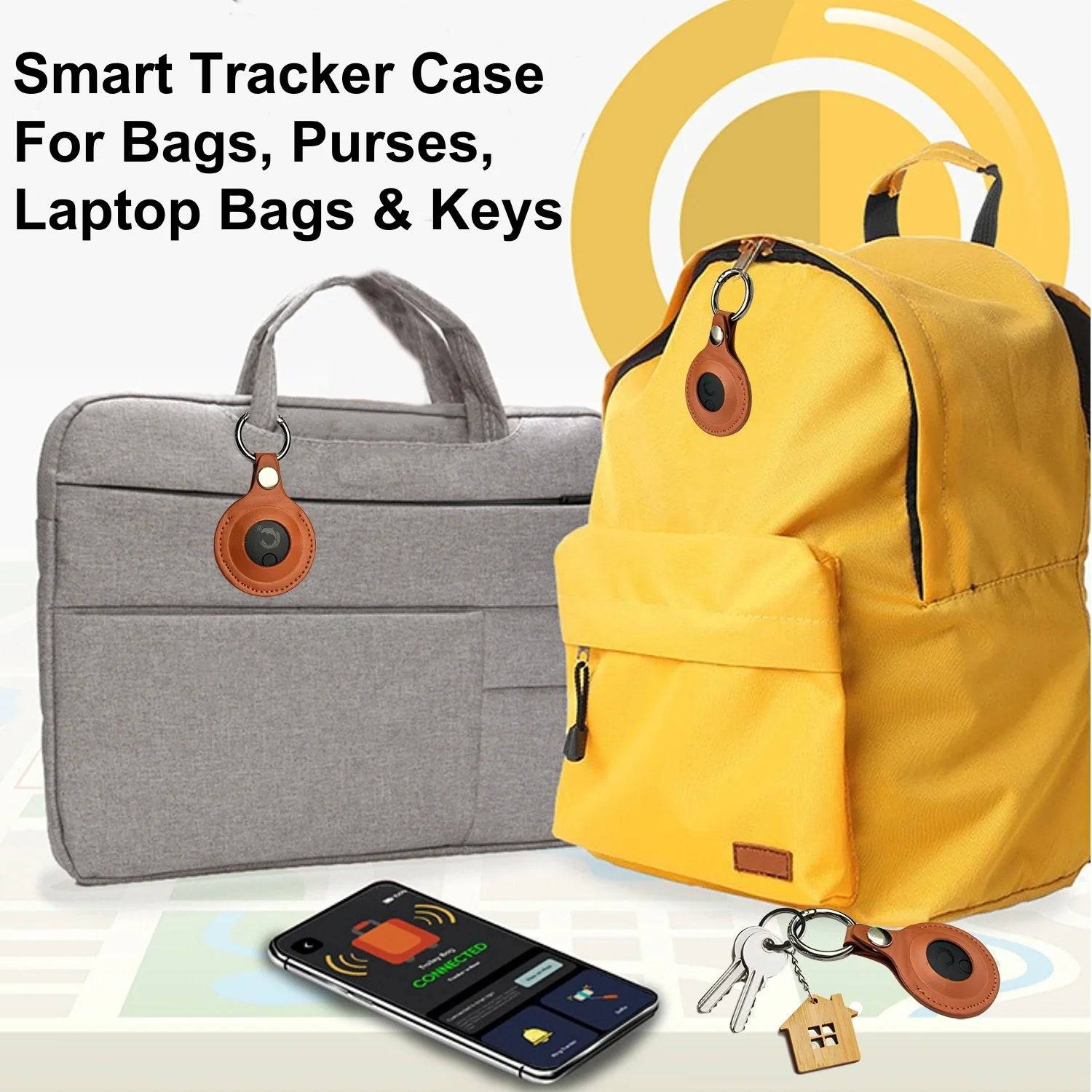 Two Dolphin Smart Tracker Pro cases made of premium vegan leather, designed for secure protection and stylish storage.