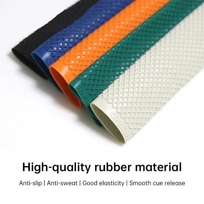 Colorful rubber anti-slip pool cue grip sleeve by eprolo, designed to protect and extend billiard stick handles with a vibrant finish.