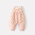 Eprolo fleece-lined thickened girls' baby onesie set with a cozy knit two-piece crawling suit for warmth and comfort.