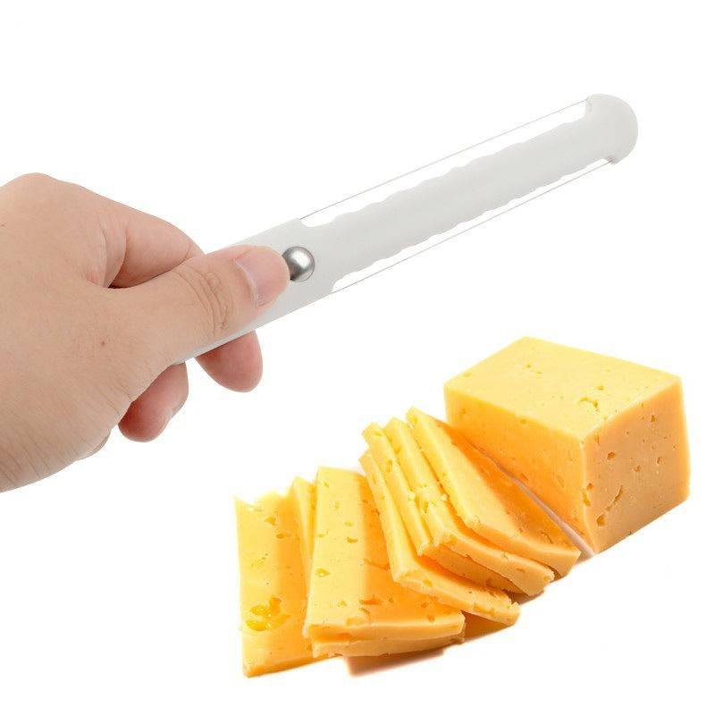Eprolo food grade plastic butter knife and pizza cutter set for bread and cheese, kitchen gadgets for slicing and serving.