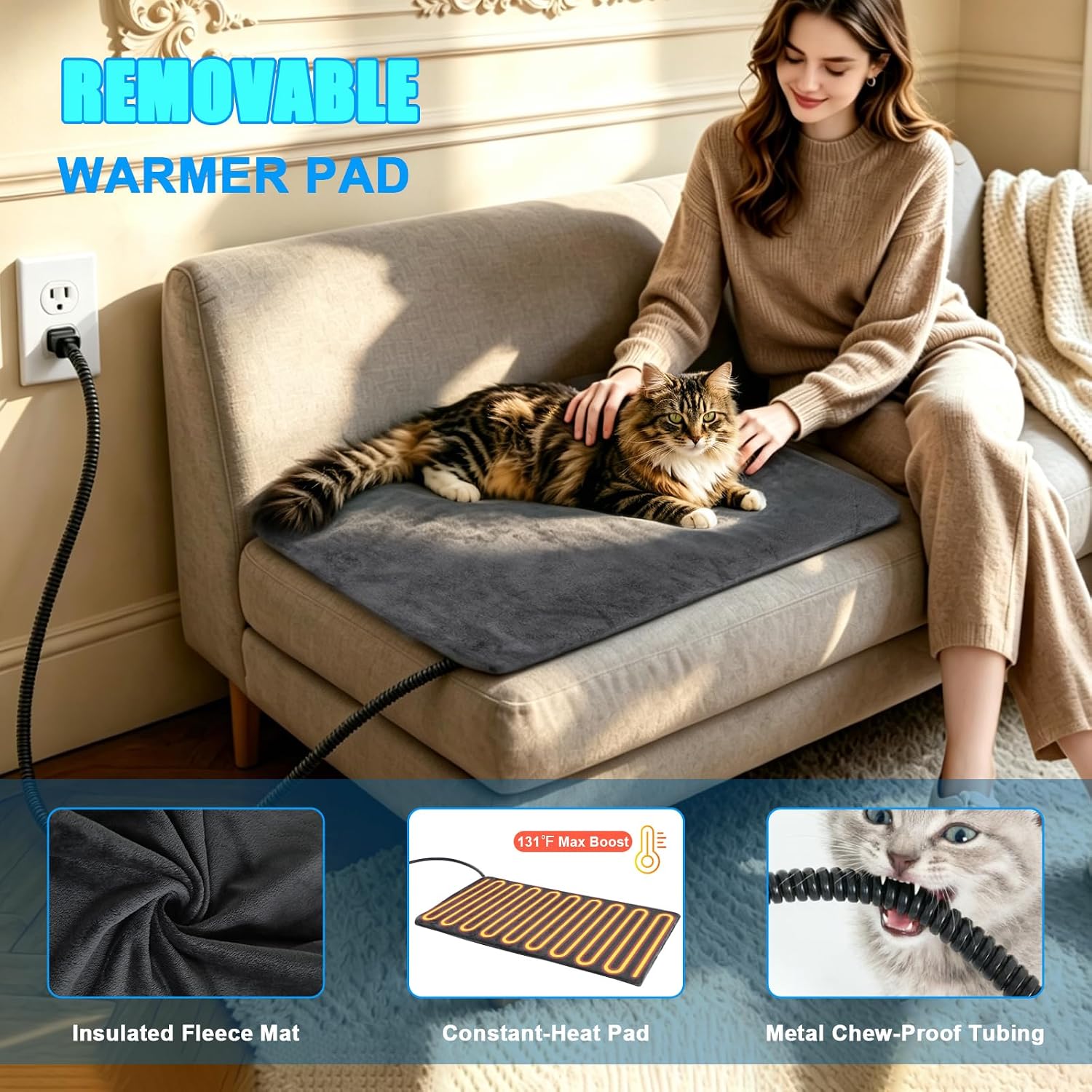 Heated Outdoor Cat House with Escape Door – Medium & Large