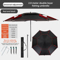 eprolo 6.6FT double canopy beach umbrella with UV protection and waterproof fabric, ideal for garden, camping, and fishing shade.