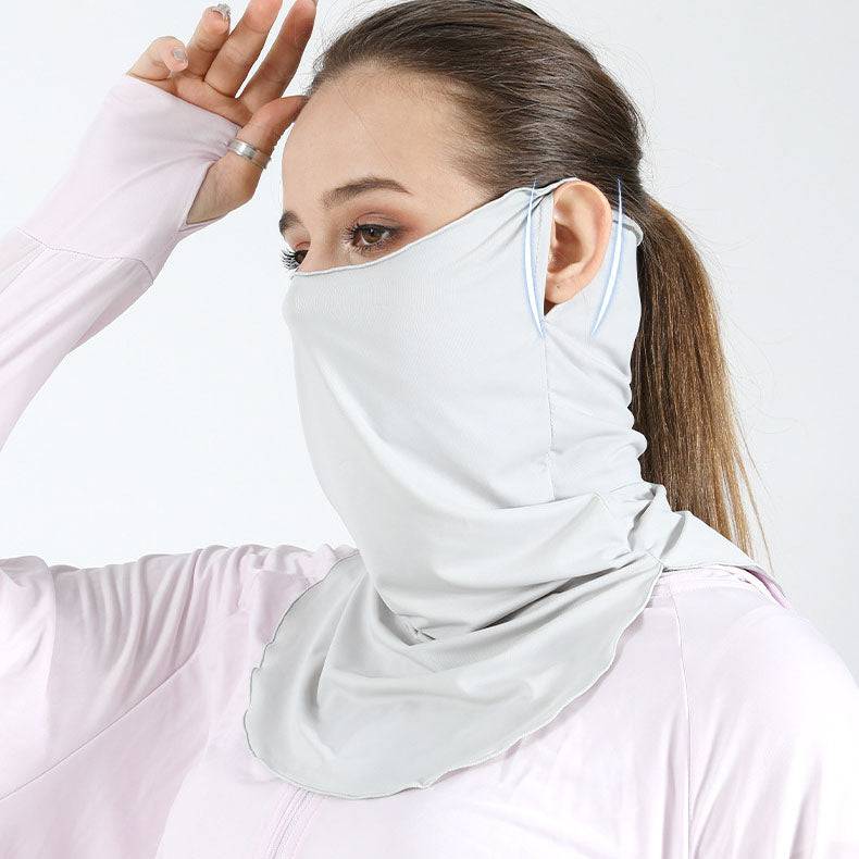 eprolo summer outdoor riding UV protection mask, ice silk neck scarf and ear headband for women, weather-resistant and breathable
