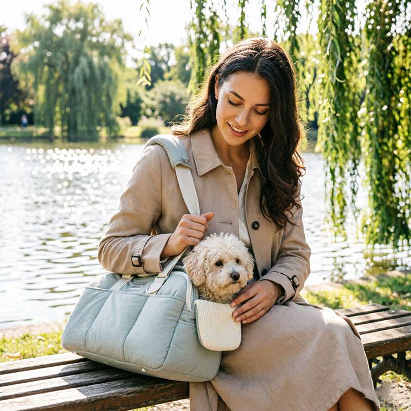 Large capacity winter warm cat carrier by eprolo, breathable shoulder pet bag designed for cold weather travel and comfort.