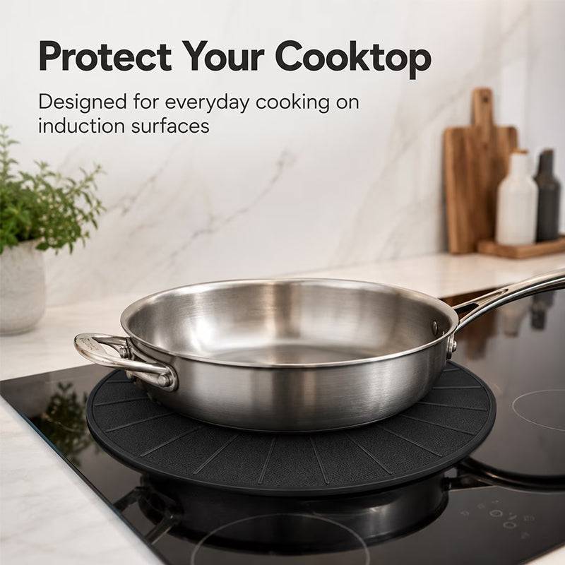 Eprolo heat-resistant round silicone fiberglass induction cooker mat with non-slip, scratch-proof surface for kitchen protection