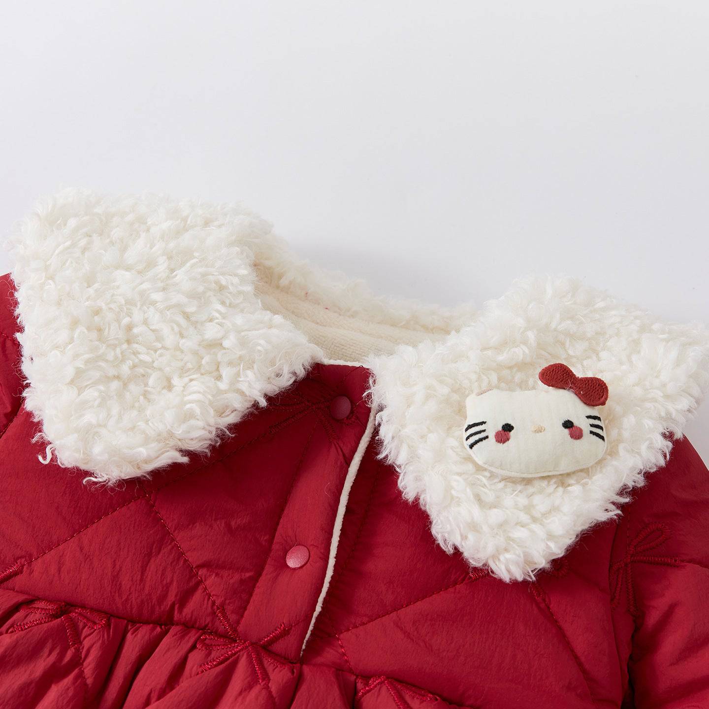 Baby girl fleece-lined cartoon romper from eprolo, featuring a warm hooded onesie with a playful cartoon design.