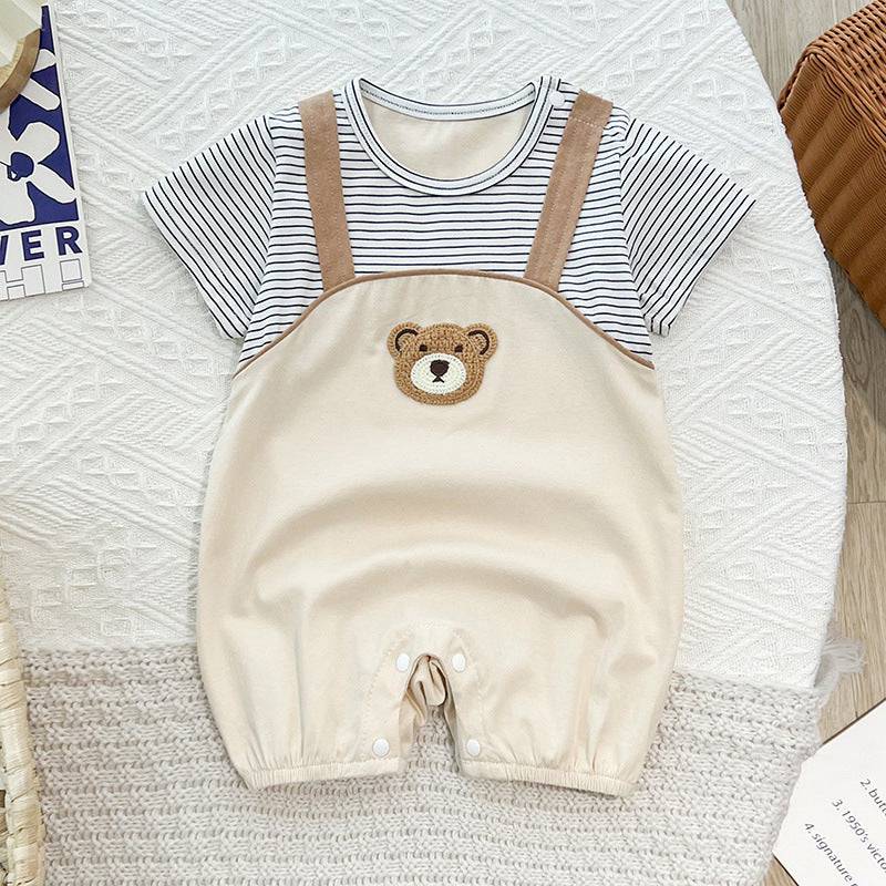 Cute baby onesie for boys and girls, short sleeve romper by eprolo, featuring a soft fabric and colorful design for comfortable wear.