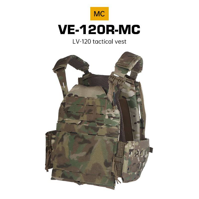 Eprolo tactical plate carrier vest with quick-release MOLLE system and elastic cummerbund, military-style body armor for combat gear.