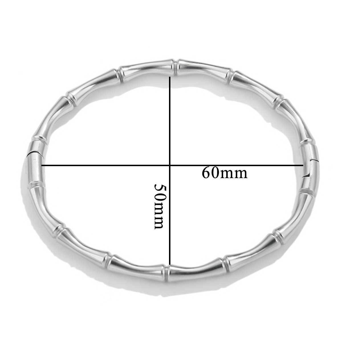 Eprolo fashion bamboo titanium steel bracelet for women, summer niche cold style stainless steel retro bamboo jewelry.