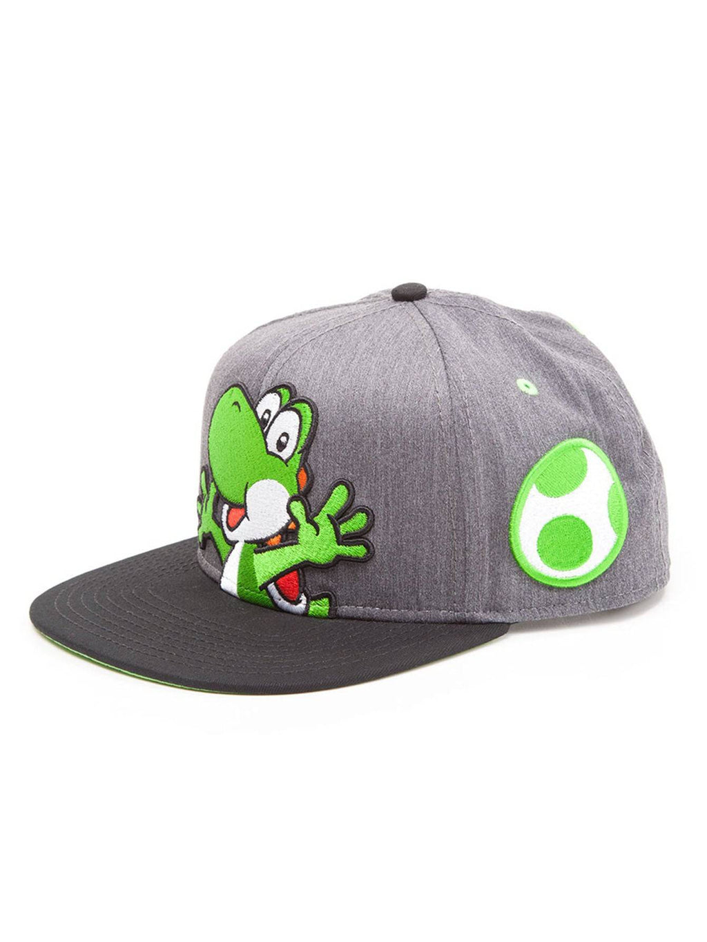 Gray cartoon dinosaur adult baseball cap by eprolo featuring a sun hat style and snapback closure, with playful dinosaur embroidery on the front.
