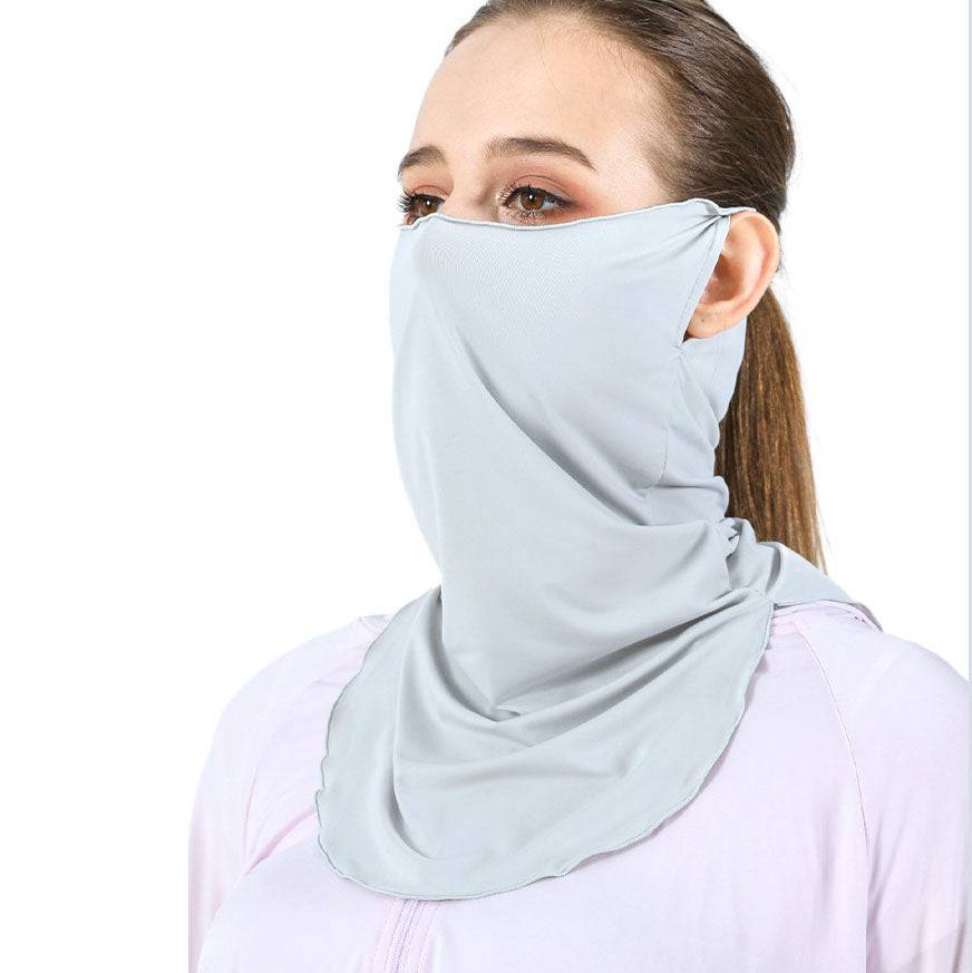 eprolo summer outdoor riding UV protection mask and ice silk scarf, cold ear headband for ladies, neck shading and sun protection