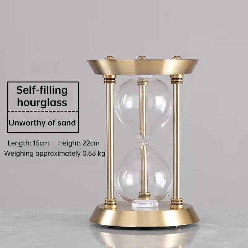 Vintage metal hourglass sand clock by eprolo, featuring a retro design, ideal for desk decor in office, study, or bedroom settings.