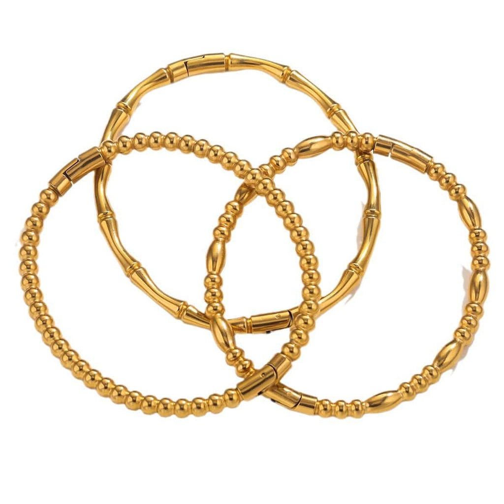 Eprolo fashion bamboo titanium steel bracelet for women, summer cold style niche jewelry with retro stainless steel bamboo design