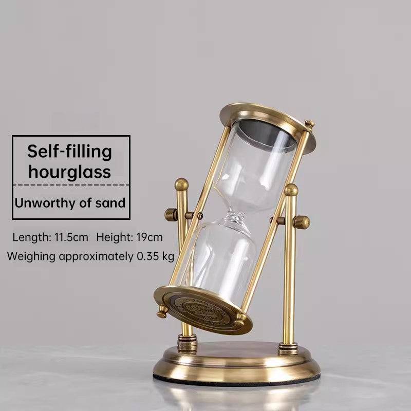 Vintage metal hourglass sand clock by eprolo, with a retro design, perfect for desk decor in office, study, or bedroom.