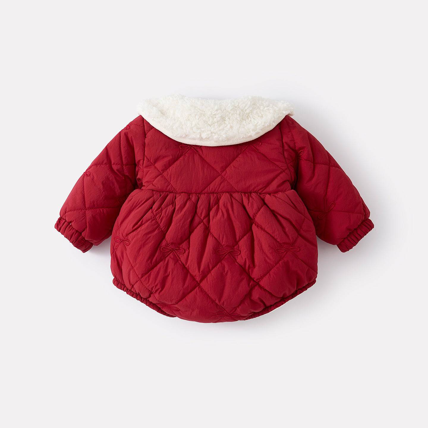 Baby girl fleece-lined cartoon romper by eprolo, featuring a warm hooded onesie with cute cartoon designs and thick, cozy fabric.