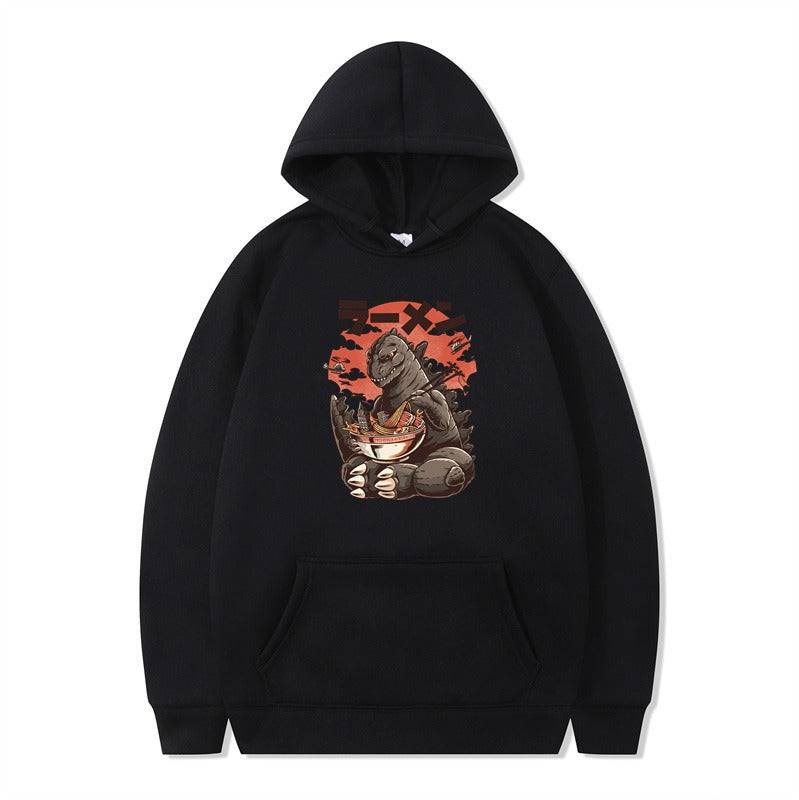 Cartoon printed men's and women's autumn winter hoodie with attached hat, stylish eprolo fashion hoodie for cold weather.