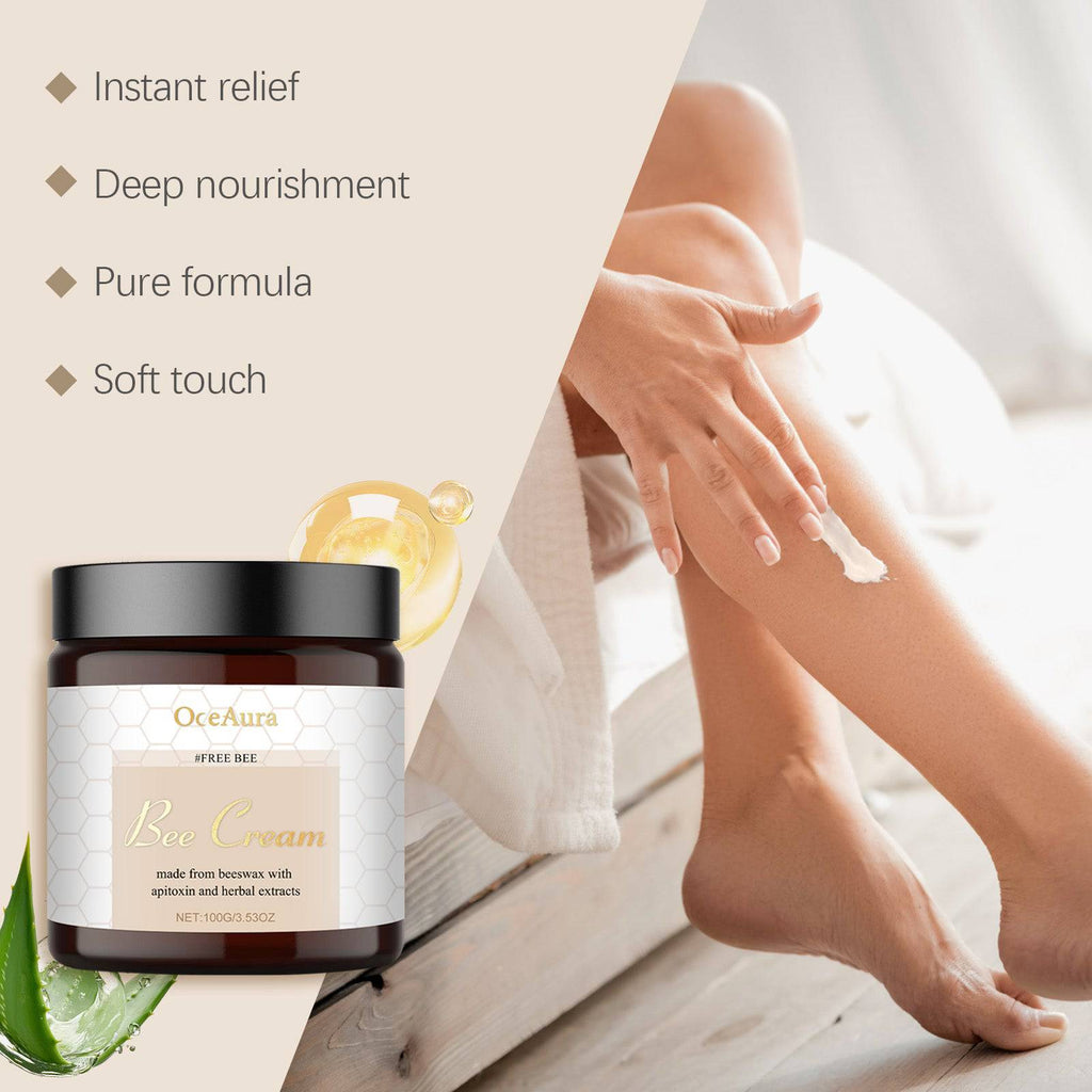 Eprolo OceAura Bee Venom Care Cream for body skin, moisturizing and soothing topical cream with a smooth, creamy texture.