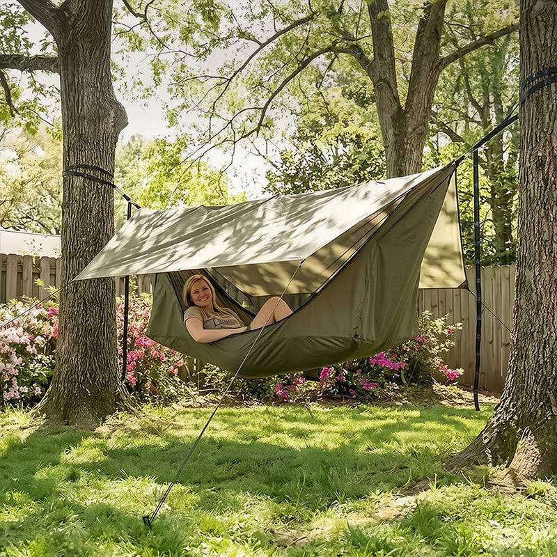 Eprolo zippered bug net hammock, 200x80cm, hanging chair for camping and travel, insect protection for adults.