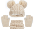 Eprolo children's three-piece set with plush winter hats, scarves, and gloves for European and American styles.