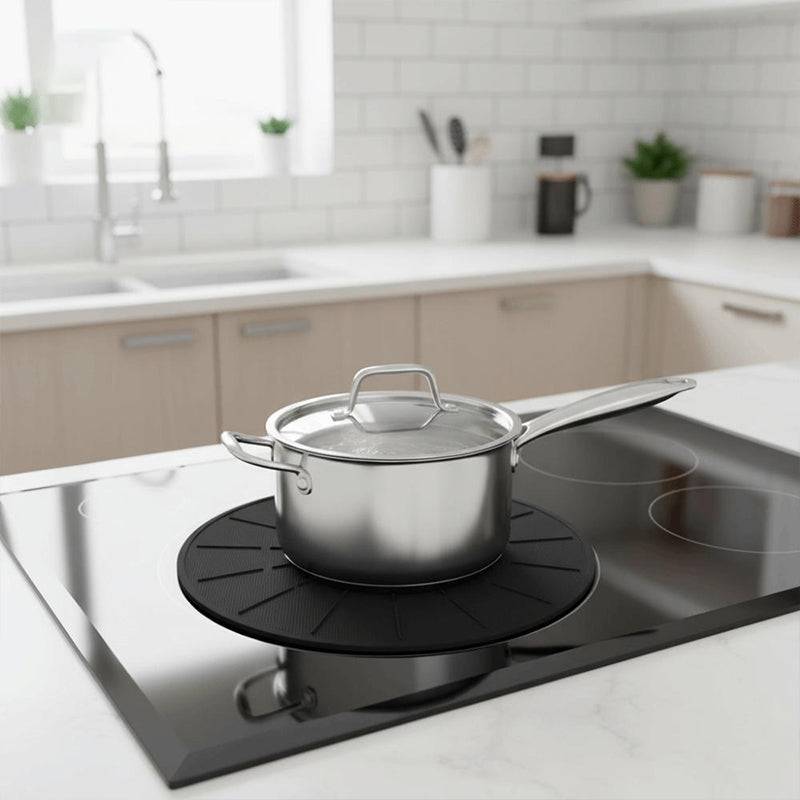 Eprolo heat resistant round silicone fiberglass induction cooker mat with non-slip, scratch-proof surface for kitchen protection